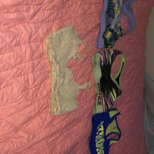 A pack of four non padded bras for all places